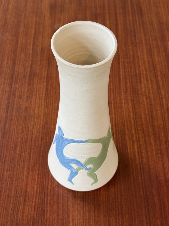 Image 1 of Corry Ammerlaan vase with dancing figures – handmade ceramics
