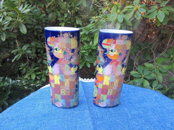 Image 1 of Een paar Rosenthal Bjorn Wiinblad vazen ​​1001 Nachten