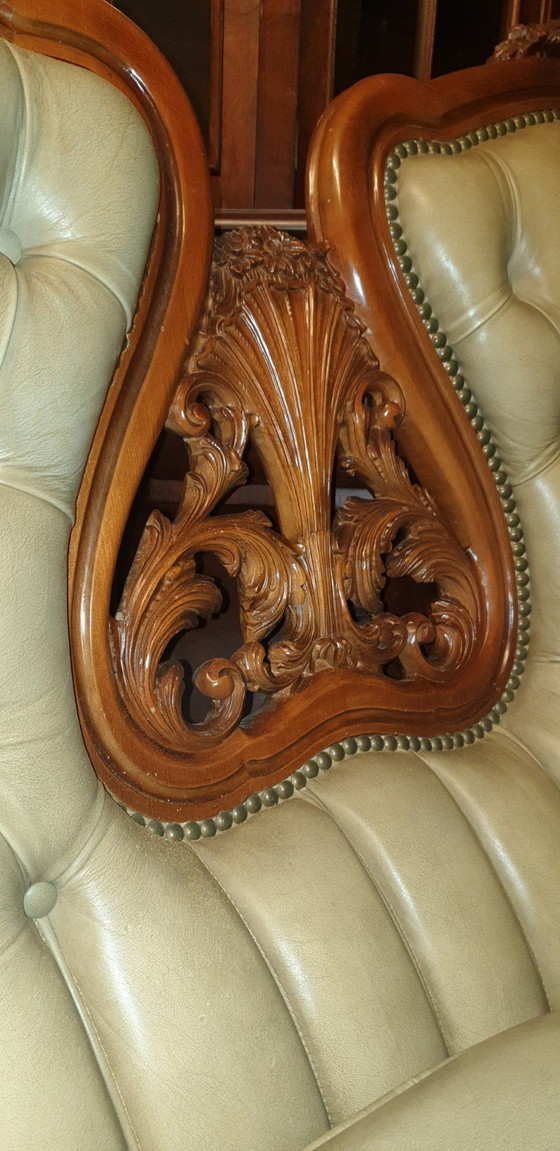 Image 1 of Divano barocco in pelle Biedermeier