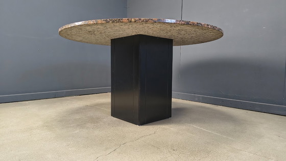 Image 1 of Vintage round granite center table, 1970s