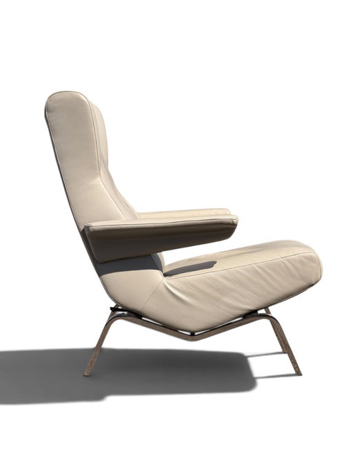 Auténtica silla Pierre Paulin "Archi" para Ligne Roset - Piel gris – fauteuils, Leather (photo 2 of 14)