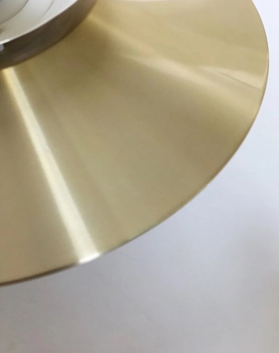 Image 1 of Vintage Danish brass pendant lamp bowl lamp retro