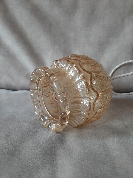 Image 1 of Vintage bubble hanglamp | Vintage bol amberkleur jaren 60