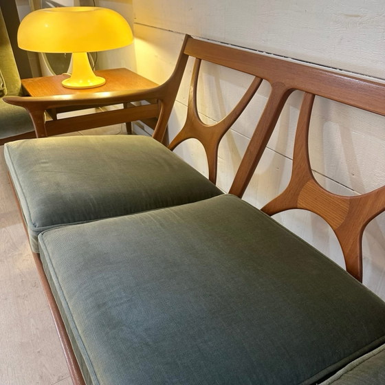 Ensemble canapés scandinaves, 1960, Edvard Valentinsen, Coins salon, Velours, Vert (photo 12 sur 15)