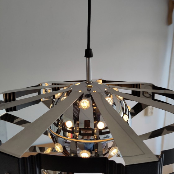 Vintage space age plafondlamp – Plafondlampen, Kunststof, Metaal (photo 8 of 11)