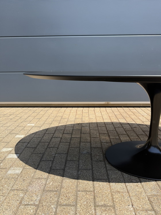 Image 1 of Mesa de comedor ovalada Knoll Tulip de 198 o 244 cm, laminada Feniks negra, Eero Saarinen