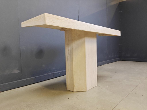 Travertine console by Roche Bobois, 1970s