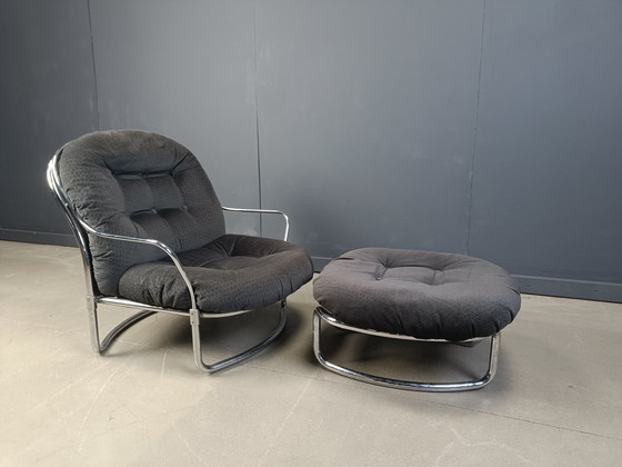 Image 1 of Sillón con taburete modelo 915 de Carlo de Carli para Cinova, década de 1970