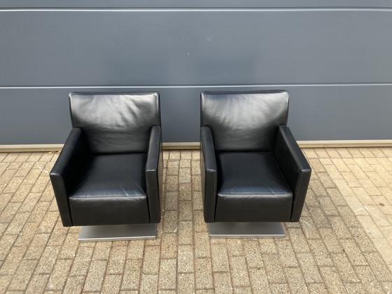 Image 1 of 2x sedie laterali Jori Kubolo in pelle nera Condizioni ottimali!!!