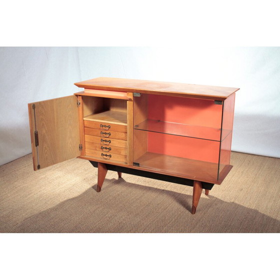 Image 1 of Little storage in cherrywood and glass - 1950s