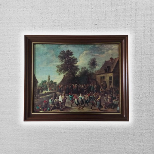 STAMPA ARTISTICA su cartone con cornice | Festival degli Agricoltori | David Teniers il Giovane