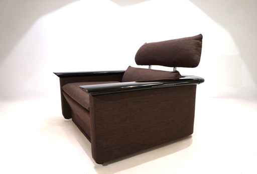 Chaise longue Tecno avec structure en laque de piano, 1970