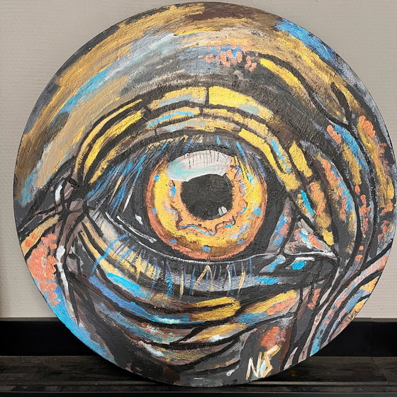 Painting Elephant Eye Round 50 cm – Art, Canvas (photo 2 of 9)