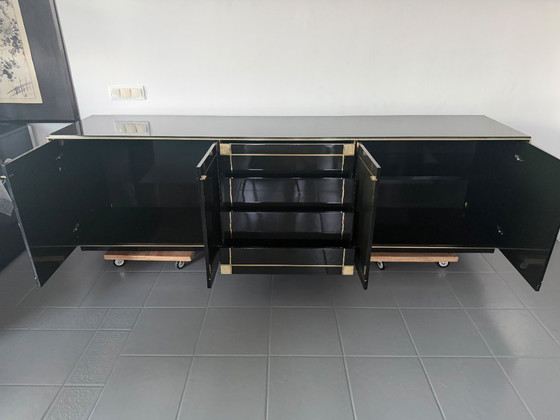 Pierre Cardin Sideboard With Brass Black Lacquered Shell Inlays, 1980 – Wood (photo 30 of 64)