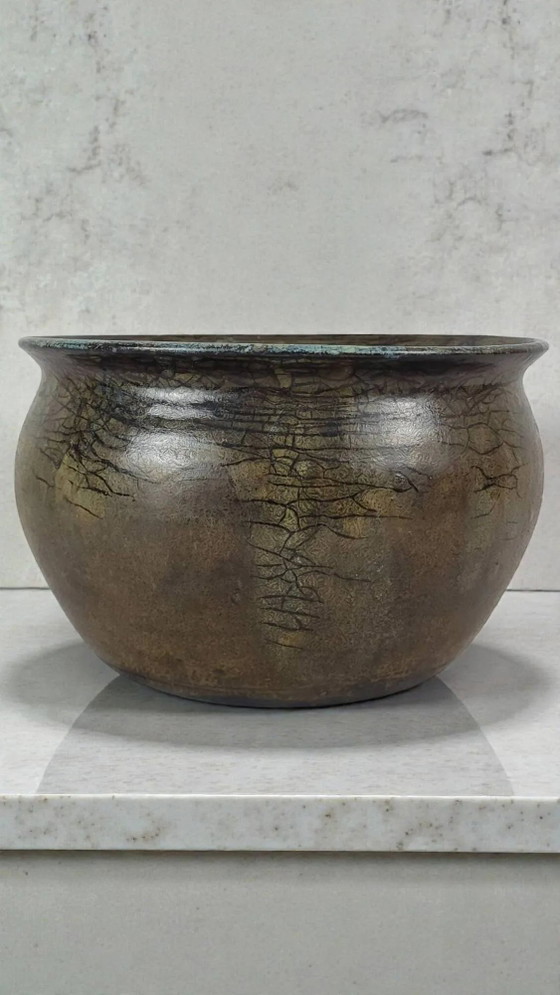 Steengoed pot gesigneerd Anne Marie Sybesma Alias MIEP La Borne – Plantenbak, Porcelain, Organic Modern (photo 3 of 9)