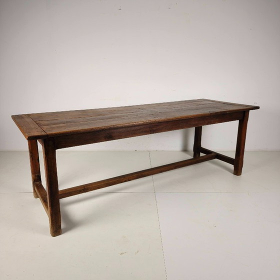 Image 1 of Table de ferme française en chêne, XIXe siècle