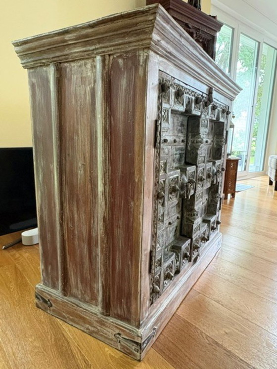 Antique Indian Solid Wood Chest of Drawers | Hand-Carved Unique Piece (photo 4 of 5)