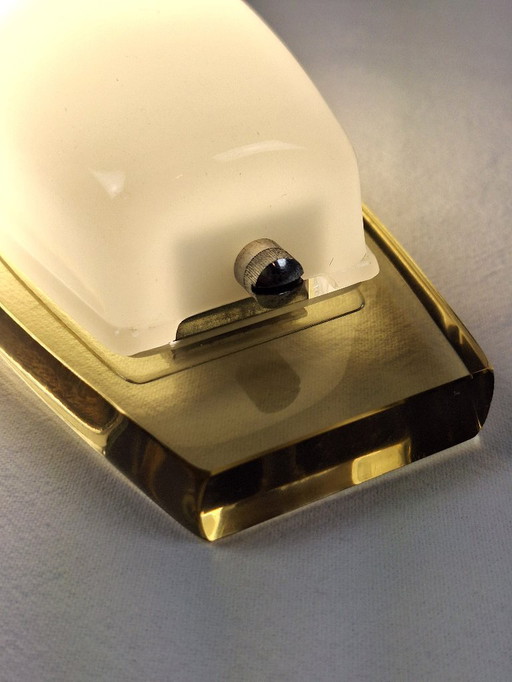 Veca white and amber glass wall lamp Made in Italy Art Deco