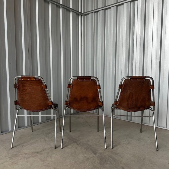 Image 1 of Set van 3 vintage Les Arcs stoelen - Charlotte Perriand
