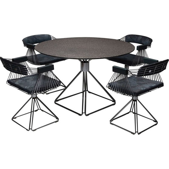 Image 1 of Novalux modern chrome plated steel wire dining set by Rudi Verelst, 1970