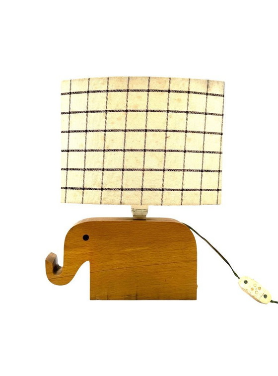 Image 1 of Mid century Modern wood elephant table lamp, Italy circa 1960s