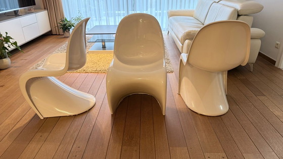 Image 1 of 3 Herman Miller Panton stoelen in glans Fehlbaum production (voor stichting Vitra) - 3 originele stoelen uit de jaren 70