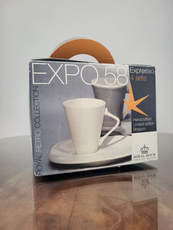 Image 1 of Expo 58 Royal Boch set da caffè espresso 4, Belgio, riedizione 2008