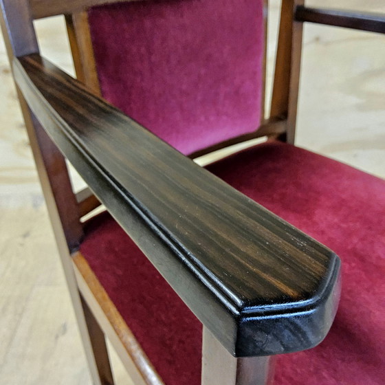 Image 1 of Art Deco Stoel (Haagse School) Van Pander & Zonen Coromandel (Hendrik Wouda) / Amsterdamse School