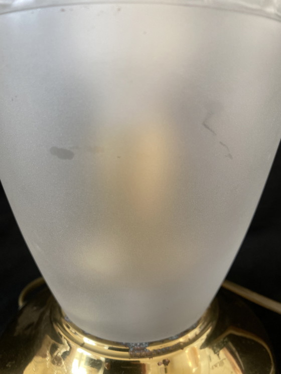 Image 1 of Frosted Glass Lamp "Lalique Style" With Giraffes, Brand Nachtmann.