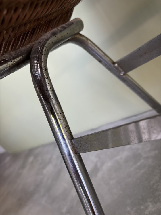2 sedie da pranzo Dirk Van Sliedregt – Metal, Rattan (photo 13 of 15)