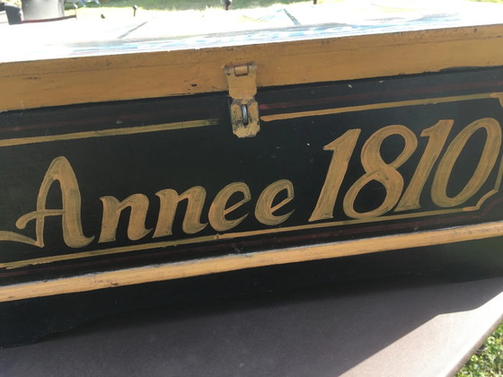 Baule in legno dipinto "Améria 1810" – Armadi contenitori, Vintage (photo 6 of 11)