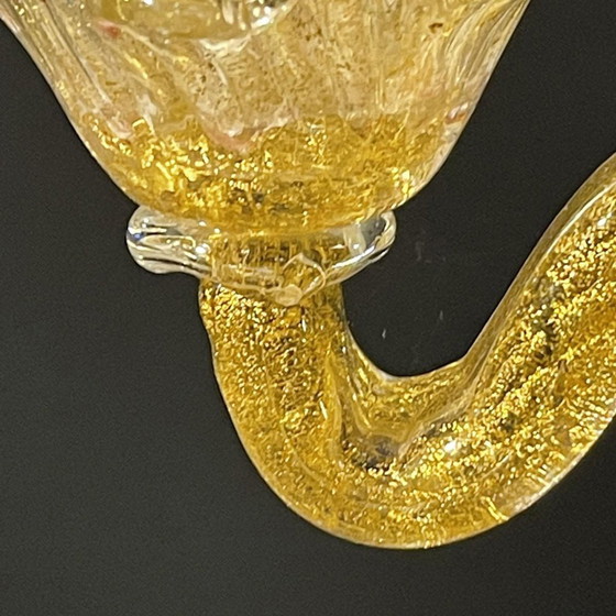 Murano Candleholder in Golden Glitter Glass by Ercole Barovier & Toso, 1950s – Candle holders (photo 9 of 17)