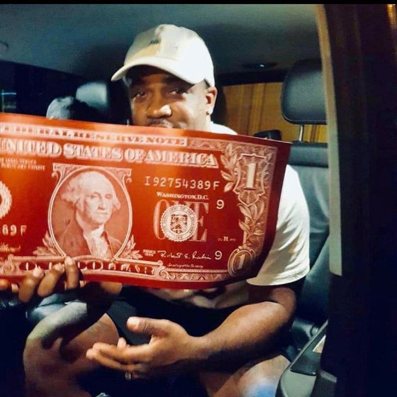 Image 1 of Karl LAGASSE - Un dólar Rosso Bianco - Escultura del artista