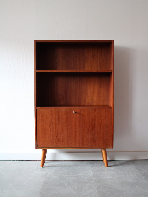 Vintage Deense boekenkast met klep