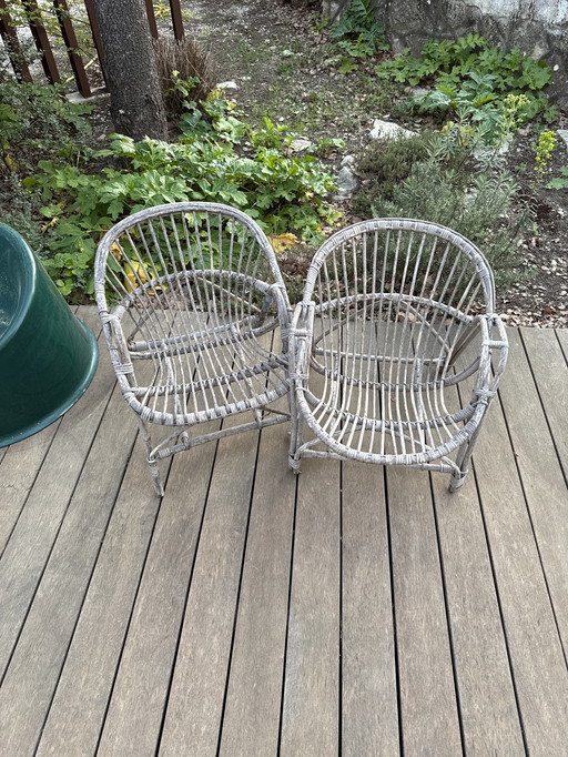2x Fauteuils Rotin