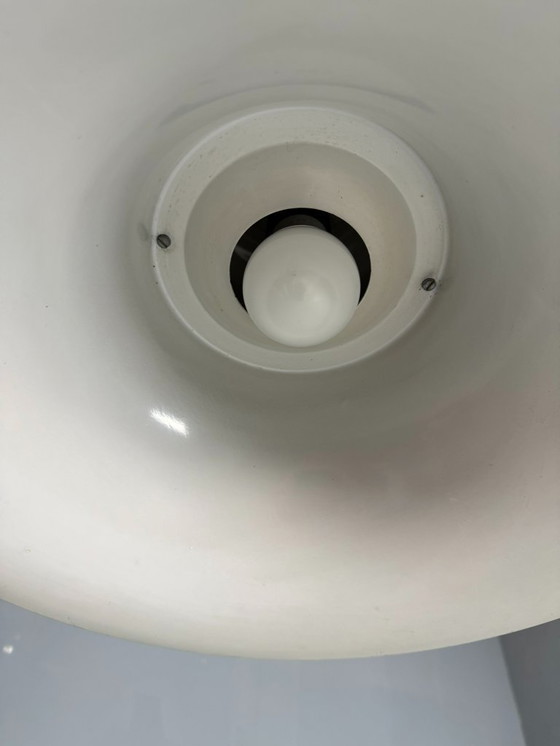 Image 1 of Weiße Hängelampe „Campana“ von Joe Colombo für Stilnovo, Italien, 1970er Jahre