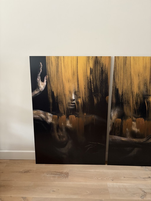 Abstract Golden Paintings - YellowKorner