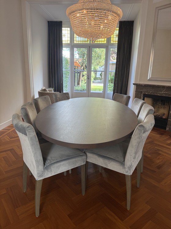8 X Eetkamerstoelen Velours Byron & Jones – Velvet, Wood (photo 4 of 5)