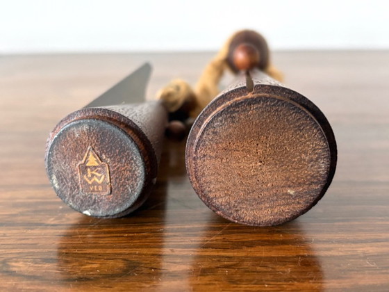 Image 1 of Vintage Danish-style Christmas angels in teak wood, 1960s