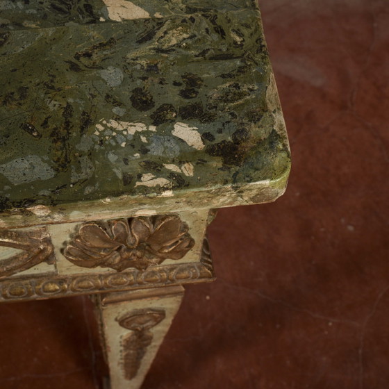 Louis XIV Lacquered Wood Console Writing Desk, 17th Century, Scagliola Top, Multi Color, Barok (photo 11 of 33)