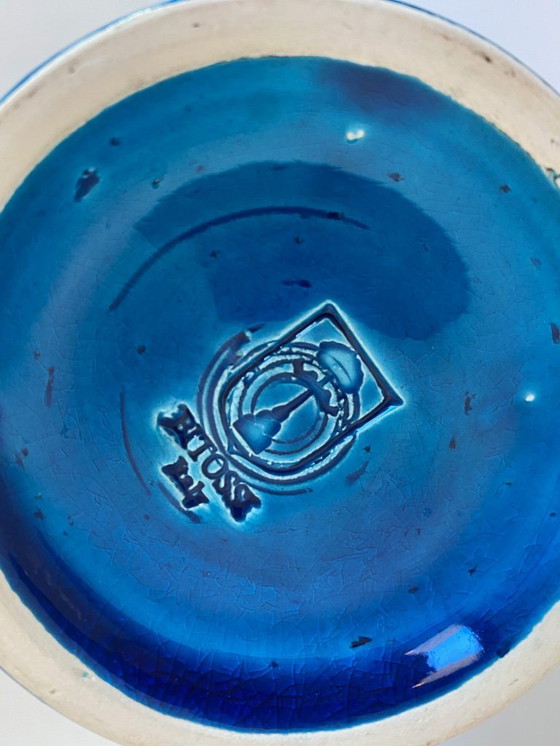 Image 1 of Candeliere firmato Bitossi Rimini Blue – Aldo Londi – Ceramiche italiane di metà secolo