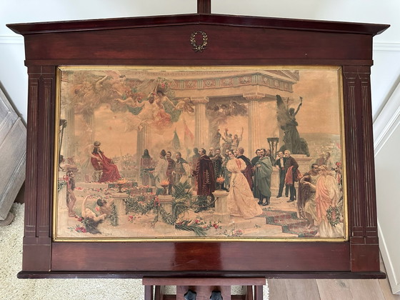 Dipinto Biedermeier con cornice originale – Mato Bukovac, Arte, Metallo, Legno (photo 7 of 15)