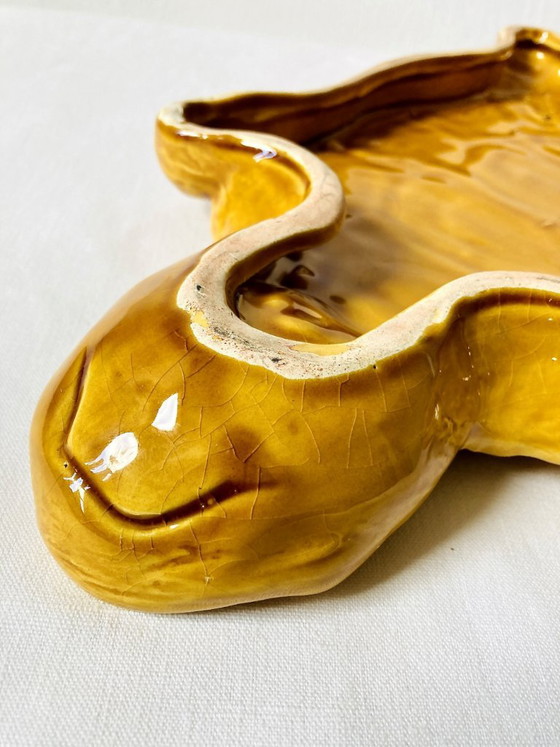 Large mustard yellow earthenware turtle dish, vintage 1950s-1970s – Table accessories, Ceramic (photo 6 of 12)