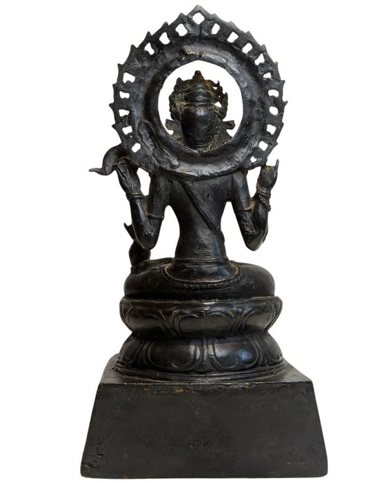 Avalokiteshvara sentado en posición de loto – Bronce tibetano – Esculturas, Bronze (photo 4 of 11)