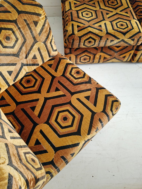 Image 1 of Divano modulare colorato vintage con motivo anni '70