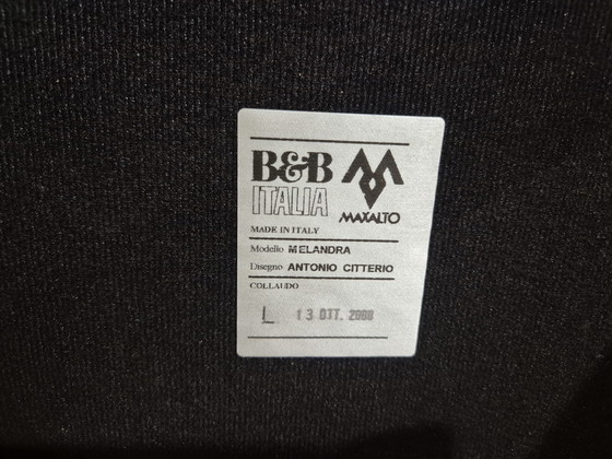 Image 1 of 4x B&B Italia Maxalto - Eetkamerstoelen Melandra - Zwart - Leer - Design