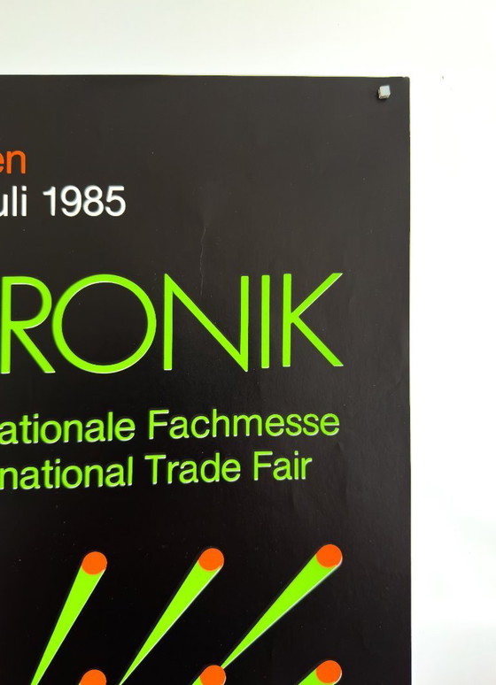 Image 1 of 💥 Laser 85: Opto-Elektronik - Original Poster | München, 1985 | Neokonstruktives Design | 59 × 84 cm (A1)