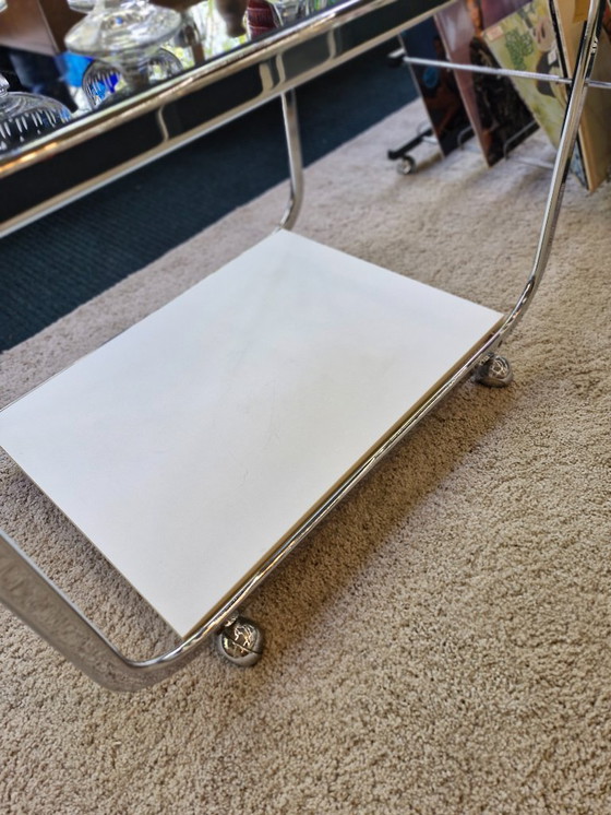 Image 1 of Tavolino laterale vintage Space Age in vetro fumé/bianco, anni '70