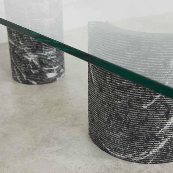 Image 1 of Giulio Lazzotti Column Stone Coffee Table for Casigliani Italy, 1970s