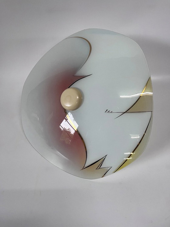 Image 1 of Gorgeous ceiling lamp shelf lamp ceiling Seventies with gold accents